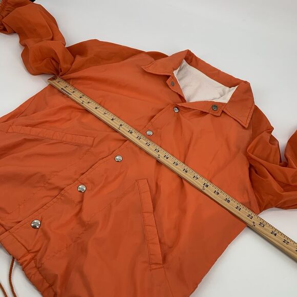 Vintage 1980s Snap Down Front Lightweight Windbreaker Jacket Large Adult Orange - Picture 4 of 5